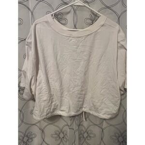 DSG Women's Front Tie Crop Tee Ivory -Twitch + Allison Size 3XL‎